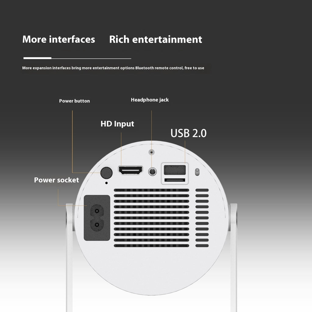 Portable Projector Small Straight Projector For Home Use 180 Degrees Projection Angle Automatic Focus Home Video Projecr