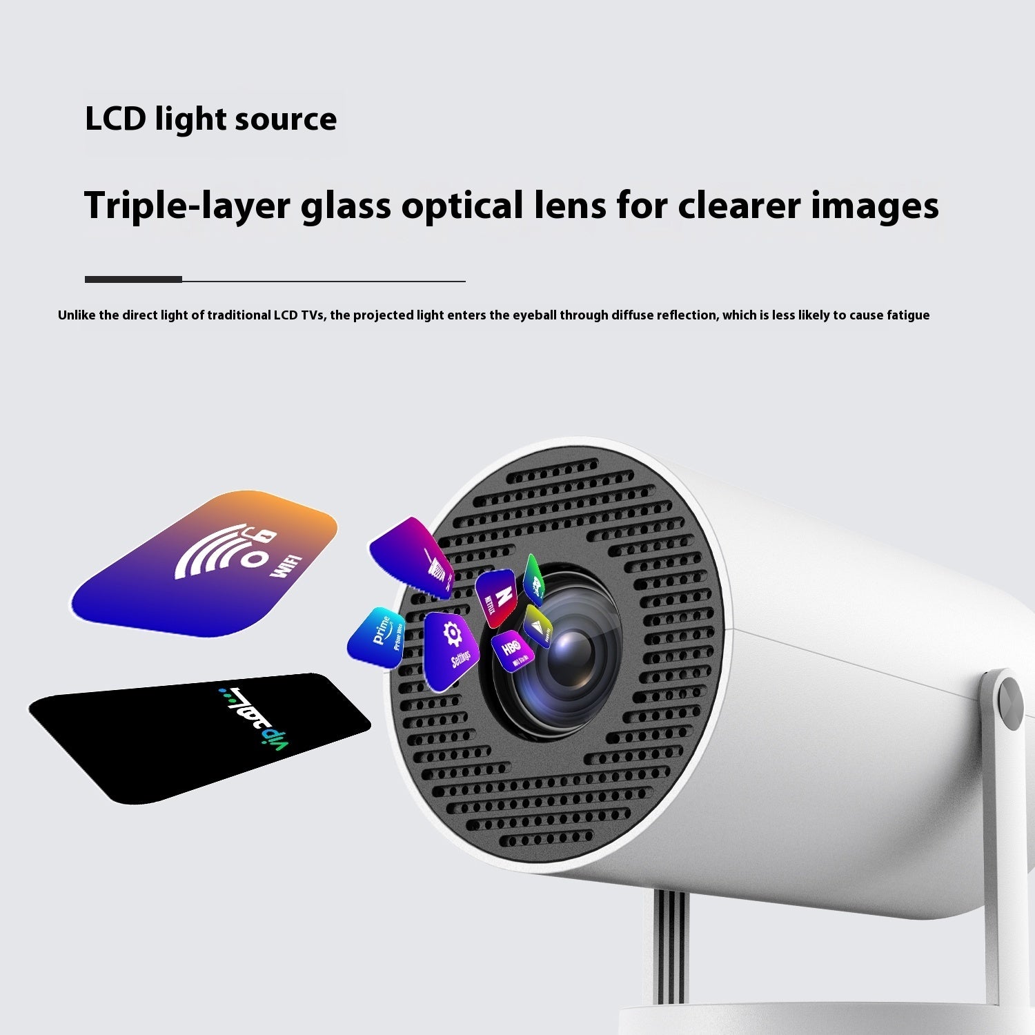 Portable Projector Small Straight Projector For Home Use 180 Degrees Projection Angle Automatic Focus Home Video Projecr